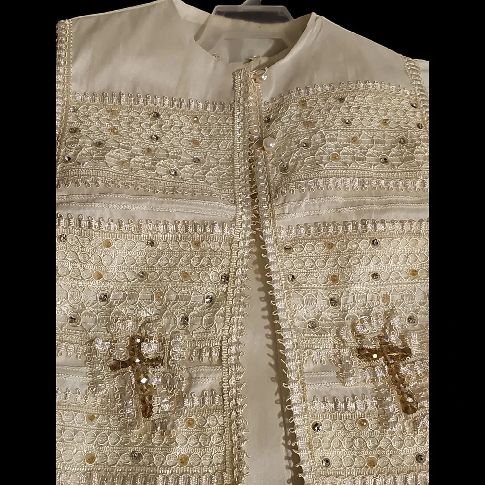 VTG Mi Luz Ceremoniales Christening Romper & Vest Set for Baby‎ Boys (6-18M)